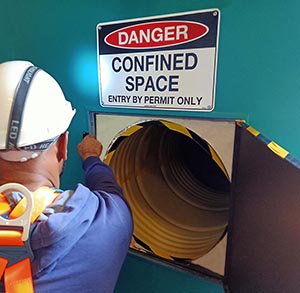 A middle aged guy taking Confined Spaces Course Training in Sydney.