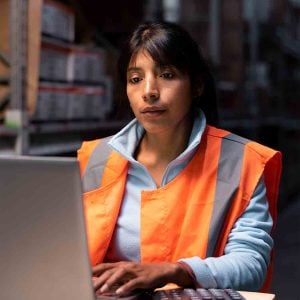 Girl taking online course for civil, construction and building training