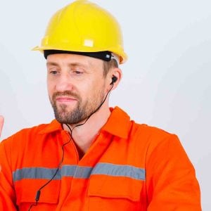 Person taking white card course training